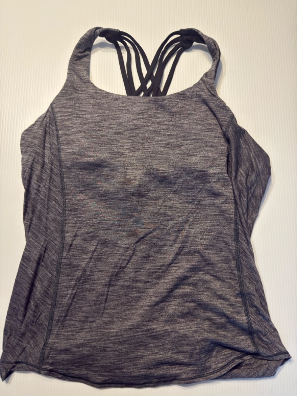 lululemon athletica Gray Strappy-Back Performance Tank